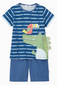 Hani Crocodile Print T-shirt & Shorts in Cotton Jersey