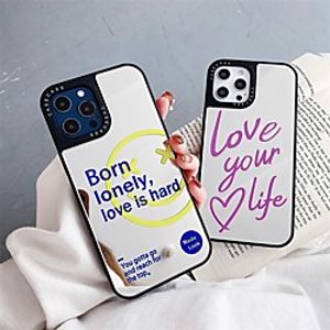 Phone Case For Apple Back Cover iPhone 12 Pro Max 11 SE 2020 X XR XS Max 8 7 6 Shockproof Dustproof Mirror Word / Phrase TPU miniinthebox