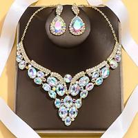 Bridal Jewelry Sets 1 set Rhinestone Rhinestone 1 Necklace Earrings Women's Statement Luxury Cute Fancy Precious Joy irregular Jewelry Set For Wedding Party Lightinthebox