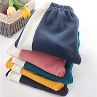 Kids Boys Sweatpants Trousers Patchwork Color Block Breathable Pants School Daily Black Yellow Pink Mid Waist Lightinthebox - thumbnail