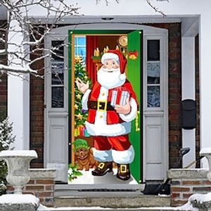 Christmas 3D Stickers Waterproof Door Stickers Xmas Door Mural Peel Self Adhesive Wallpaper PVC Sticker Removable Wall Decal for Home Office Decoration miniinthebox