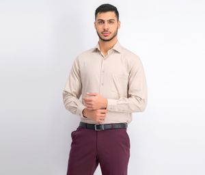 Mens Flex Regular-Fit Dress Shirt  Camel