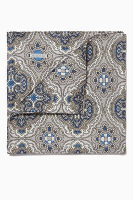 Paisley Print Pocket Square in Silk Paisley Print Pocket Square in Silk