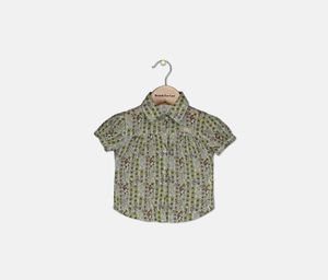 Baby Girls Allover Printed Top  Green Combo