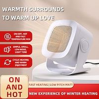 1pc Quiet and Safe Portable Electric Space Heater with Adjustable Thermostat for Office Room and Desk - Perfect for Winter Comfort Lightinthebox - thumbnail