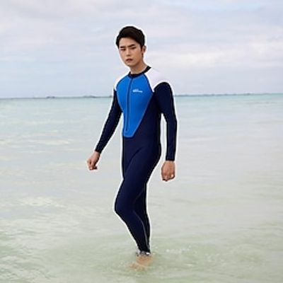 Women's Rash Guard Dive Skin Suit UV Sun Protection UPF50 Breathable Long Sleeve Bathing Suit Swimsuit Front Zip Swimming Diving Surfing Snorkeling Patchwork Summer / Quick Dry / Lightweight / Beach miniinthebox