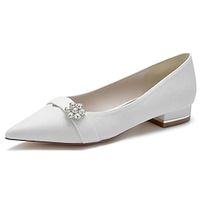 Women's Wedding Shoes Dress Shoes Wedding Party Daily Wedding Flats Bridal Shoes Bridesmaid Shoes Rhinestone Flat Heel Pointed Toe Elegant Fashion Sparkling Glitter Loafer White Silver Champagne Lightinthebox