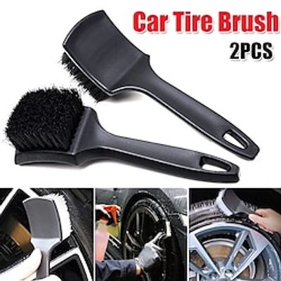 2PCS Auto Tire Rim Brush Wheel Hub Cleaning Brushes Car Wheels Detailing Cleaning Accessories Tire Auto Washing Tool Lightinthebox