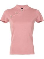 Shanghai Tang jewel button T-shirt - PINK