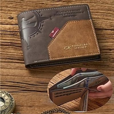 Men's Vintage Leather Short Wallet Money Clip Multi-card Card Holder Bifold Horizontal Wallet With Zipper Coin Pocket Gift For Men Lightinthebox