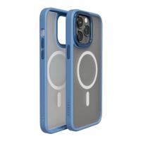 Levelo Magsafe Kayo Matte Back Case for iPhone 14 Pro Max - Matte Clear/Blue