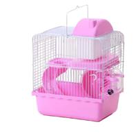 Pets Club Two Floor Hamster Cage With Running Wheels,Water Bottle & Food Feeder,Bedroom & Game Equipment-27x21x33Cm