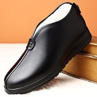 Men's Loafers  Slip-Ons Winter Shoes Fleece lined Casual Outdoor Daily Cloth Warm Breathable Comfortable Loafer Black Color Block Fall Winter miniinthebox - thumbnail