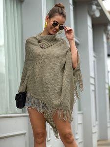 Button Front Cable Knit Cape Coat