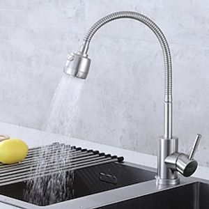 304 Stainless Steel Cold and Hot Water Kitchen Faucet Kitchen Mixers Kitchen Sink Tap 360 Degree Swivel Flexible Hose Basin Faucet miniinthebox