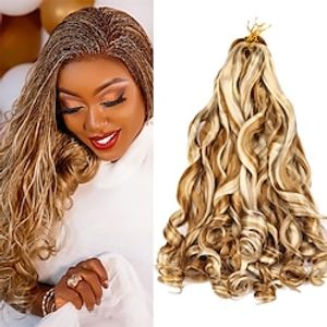 24 Inch French Curls Braiding Hair Synthetic Messy Spain Curl Crochet Braids Hair Extension French Curl Loose Wave Hair Braids miniinthebox