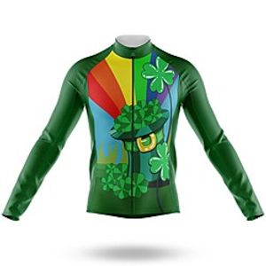 21Grams Men's Long Sleeve Cycling Jersey Spandex Green Bike Top Mountain Bike MTB Road Bike Cycling Quick Dry Moisture Wicking Sports Clothing Apparel  Stretchy  Athleisure Lightinthebox