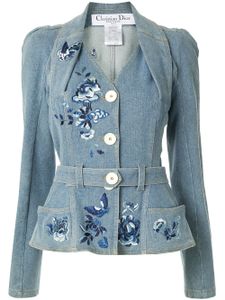 Christian Dior pre-owned Power Shoulder denim jacket - Blue