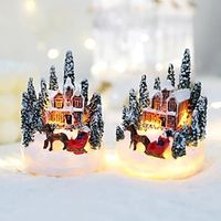 1pc Christmas Decorations Resin House Luminous Ornaments Christmas Micro Landscape Christmas Small House Christmas Gift Ideas miniinthebox - thumbnail
