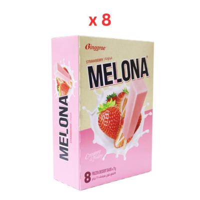 Binggrae Melona Strawberry Ice Bar 568G Pack of 8