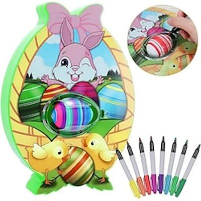 DIY Easter Egg Painting Machine Mazing Egg Lathe Hand-Painted Ball Set, Perfect for Easter and Christmas Perfect gift for Kids Includes 8 Pens And 3 Eggs, Requires Adding 3 AA Batteries) Lightinthebox