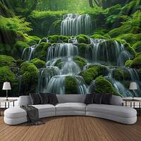 Forest Cascade Landscape Hanging Tapestry Wall Art Large Tapestry Mural Decor Photograph Backdrop Blanket Curtain Home Bedroom Living Room Decoration Lightinthebox