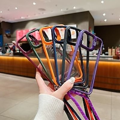 Phone Case For iPhone 15 Pro Max iPhone 14 13 12 Pro Max Plus Back Cover with Stand Holder Transparent with Lanyard Solid Color TPU PC miniinthebox Phone Case For iPhone 15 Pro Max iPhone 14 13 12 Pro Max Plus Back Cover with Stand Holder Transparent with Lanyard Solid Color TPU PC miniinthebox