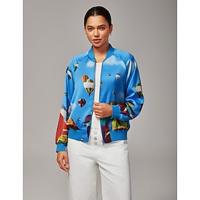 Women's Hot Air Balloon Print Bomber Jacket Placement Print Ribbed Collar Lined Elegant Stylish Casual Outerwear Daily Work Fall Women's Hot Air Balloon Print Bomber Jacket Placement Print Ribbed Collar Lined Elegant Stylish Casual Outerwear Daily Work Fall