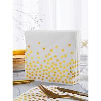 24 Pieces/Set Of White And Yellow Gold Disposable Napkins 1313 Inch 2 Floors Party Supplies Gold Polka-Dot Paper Towels Suitable For Dinner Graduation Anniversary Cocktail Birthday Party Decoratio Lightinthebox