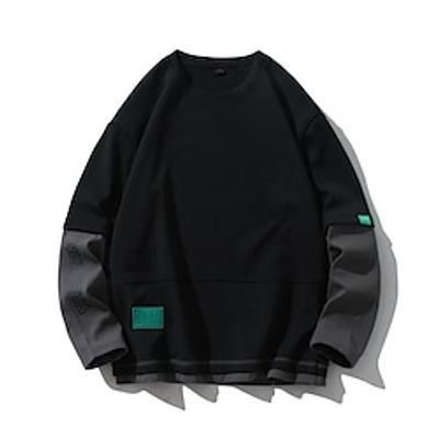 Men's Sweatshirt Pullover Gray White Black Crew Neck Solid Color Sports  Outdoor Streetwear Casual Big and Tall Essential Winter Fall Clothing Apparel Hoodies Sweatshirts  Long Sleeve  Spring Lightinthebox