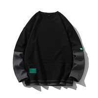 Men's Sweatshirt Pullover Gray White Black Crew Neck Solid Color Sports  Outdoor Streetwear Casual Big and Tall Essential Winter Fall Clothing Apparel Hoodies Sweatshirts  Long Sleeve  Spring Lightinthebox - thumbnail