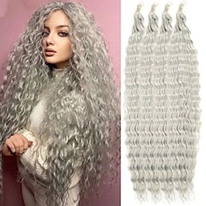 30 Inch Deep Wave Twist Crochet Hair Natural Synthetic Braid Hair With Afro Curls Ombre Braiding Hair Extensions For Women miniinthebox