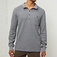 Men's T shirt Tee Waffle Henley Shirt Henley Shirt Tee Top Long Sleeve Shirt Plain Henley Street Vacation Long Sleeve Front Pocket Clothing Apparel Fashion Designer Basic Lightinthebox - thumbnail