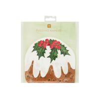 Talking Tables Botanical Holly Shaped Pudding Napkin (Pack of 16)