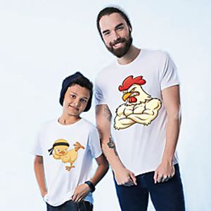 Family Look Tee Graphic Animal Print White Short Sleeve Active Matching Outfits / Kids miniinthebox