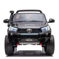 Megastar Licensed Toyota Hilux Ride On 12V Battery Kids 2 Seater Ride On Car With Mp4 - Black (UAE Delivery Only)
