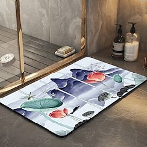 Bathroom Deco Diatomaceous Earth Bath Mat Soft Mat Rubber Anti-Slip Fast Dry Super Absorbent Thin Bathroom Mat for Under Door - Bathroom Floor Mat Rug Bathtub Front Shower Mat Sink miniinthebox