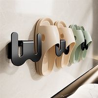 3Pcs Wall Mounted Slippers Storage Rack Drying Shoe Hanger Rack Without Drilling Lightinthebox - thumbnail