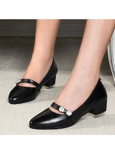 casual rhinestone thick with shallow mouth shoes