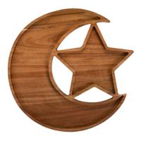 HilalFul Hilal & Star Wooden Platter - thumbnail