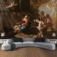 Baroque Art Classicism Religious Art Hanging Tapestry Wall Art Large Tapestry Mural Decor Photograph Backdrop Blanket Curtain Home Bedroom Living Room Decoration Lightinthebox - thumbnail
