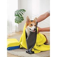 Dog Cat Bath Towel Minimalist Classic Sports Traveling Dog Clothes Puppy Clothes Dog Outfits Warm Yellow Costume for Girl and Boy Dog Polyster M L Lightinthebox