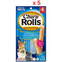 Inaba Churu Chicken Recipe Wraps Tuna With Scallop Recipe 30G /3 Pouches Per Pack (Pack of 5)