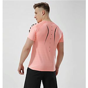 Men's Short Sleeve Running Shirt Tee Tshirt Top Athletic Summer Spandex Quick Dry Breathable Soft Gym Workout Running Active Training Jogging Exercise Sportswear Normal Dark Grey Black Yellow Pink Lightinthebox
