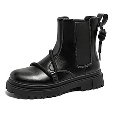 Men's Boots Chelsea Boots Winter Boots Casual Daily PU Comfortable Booties  Ankle Boots Loafer Black White Winter Lightinthebox