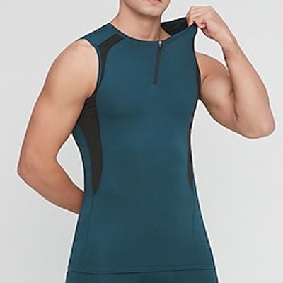 Men's GYM Tank Compression Tank Fitness Tank Men Tops Tank Crew Neck Sleeveless Sports  Outdoor Vacation Going out Casual Daily Gym Quick dry Breathable Soft Plain Wine Red Black Activewear Fashion Lightinthebox