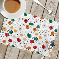 Linens Dining Table Placemats Watercolor Floral Painting Waterproof Oil Proof and Insulated Household Dining Table Mats Heat Resistant Waterproof Oil Proof and Insulated Household Dining Table Mats for Kitchen Coffee Center Table Side Party 1PC Lightinthe