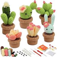 Crochet Kit for Beginners, Crochet Starter Kit, with Step-by-Step Video Tutorials, Crocheting Yarn, Crocheting Hooks, Stitch Markers and Polyester Fiber Filling Stuff miniinthebox - thumbnail