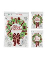 Homesmiths Christmas Sticker Set Wreath 30cm Assorted 1 Piece