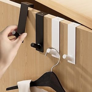 2Pcs Rust-proof Door Hook Cloth Key Towel Holder Multi-purpose Punch Free Kitchen Cabinet Tool Hanger Bathroom Door Rack Robe Hanger Lightinthebox